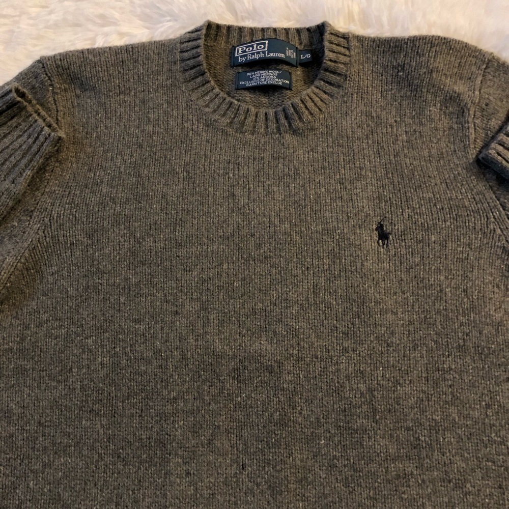 Polo merino wool and angora sweater